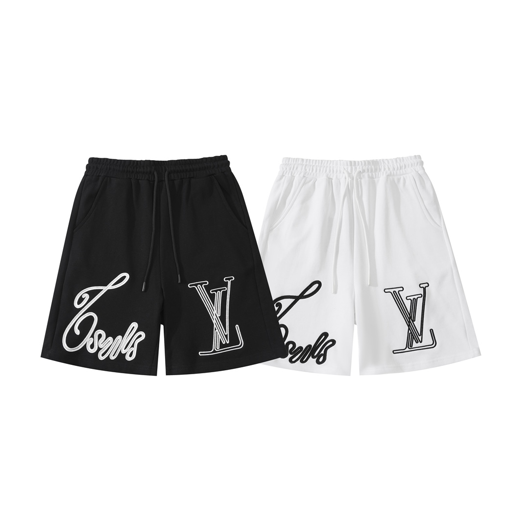 06b81833 LV Shorts Black Script Embroidery - Image 1