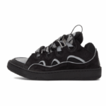 Curb Trainers In Black Leather