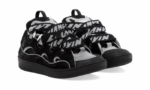 Curb Trainers In Black Leather - Image 2