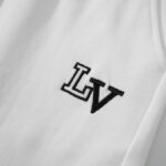 LV Shorts White Black Logo - Image 2