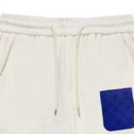 LV Shorts White Blue Pocket - Image 3