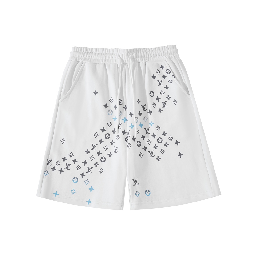 76bbf571 LV Shorts White Blue Monogram - Image 1