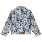 LV Jacket Distressed Floral Denim
