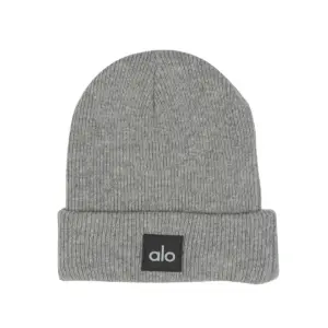 AY Oatmeal Ash Notable Beanie With Dark Gray Label