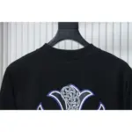 CHRM HRTS Blue Horseshoe Cross Long Sleeve T Shirt Black - Image 4