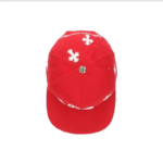 CHRM HRTS Cross Patch Baseball Hat Red - Image 6