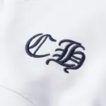 CHRM HRTS Cross Sanskrit Colorful Letters Embroidery Print Hoodie White - Image 9
