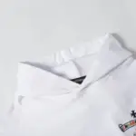 CHRM HRTS Cross Sanskrit Colorful Letters Embroidery Print Hoodie White - Image 3