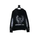 CHRM HRTS Cuff Sanskrit Print Zip-Up Hoodie Black - Image 2
