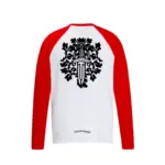 CHRM HRTS Dagger Baseball Shirt White Red - Image 2