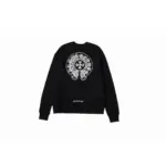 CHRM HRTS Double Cross Logo CH Crew Neck Sweatshirt Black and White - Image 12