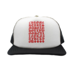 CHRM HRTS Eyechart Trucker Hat Black White Red