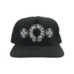 CHRM HRTS Horseshoe Denim Baseball Hat Black