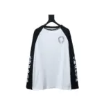 CHRM HRTS Horseshoe Neck Logo Long-Sleeve T Shirt Black White