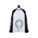 CHRM HRTS Horseshoe Neck Logo Long-Sleeve T Shirt Black White - Image 2