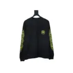 CHRM HRTS Lemon Green Horseshoe Floral Long Sleeve T Shirt Black