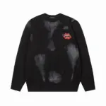 CHRM HRTS Lips Triple D Print Long Sleeve Crewneck Sweatshirt Black