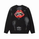 CHRM HRTS Lips Triple D Print Long Sleeve Crewneck Sweatshirt Black - Image 2