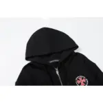 CHRM HRTS Made In Hollywood Plus Cross Zip Up Hoodie Black/Red - Image 9