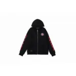 CHRM HRTS Made In Hollywood Plus Cross Zip Up Hoodie Black/Red - Image 3