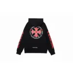 CHRM HRTS Made In Hollywood Plus Cross Zip Up Hoodie Black/Red - Image 2