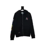 CHRM HRTS Multi Color Cross Hoodie Black