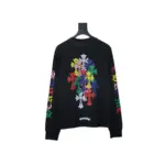 CHRM HRTS Multi Color Cross Logo Long Sleeves T shirt Black - Image 2