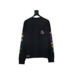 CHRM HRTS Multi Color Cross Logo Long Sleeves T shirt Black