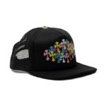 CHRM HRTS Multi Color Crosses Trucker Hat Pure Black - Image 2
