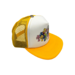 CHRM HRTS Multi Color Crosses Trucker Hat Yellow - Image 3