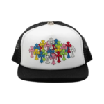 CHRM HRTS Multicolor Crosses Logo Trucker Hat White Black