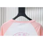 CHRM HRTS Pink Cross Embroidery Long Sleeve Shirt Pink And White - Image 3