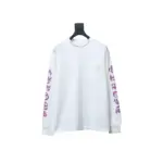 CHRM HRTS Purple Neck Logo Long Sleeve T-Shirt White