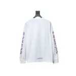 CHRM HRTS Purple Neck Logo Long Sleeve T-Shirt White - Image 2