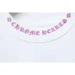 CHRM HRTS Purple Neck Logo Long Sleeve T-Shirt White - Image 3