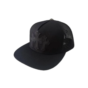 CHRM HRTS Triple Cross Black Leather Patch Black Hat