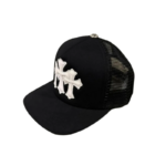 CHRM HRTS Triple Cross White Leather Patch Black Hat - Image 4
