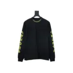 CHRM HRTS Yellow Neck Logo Long Sleeve T Shirt Black