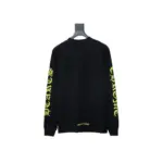 CHRM HRTS Yellow Neck Logo Long Sleeve T Shirt Black - Image 2