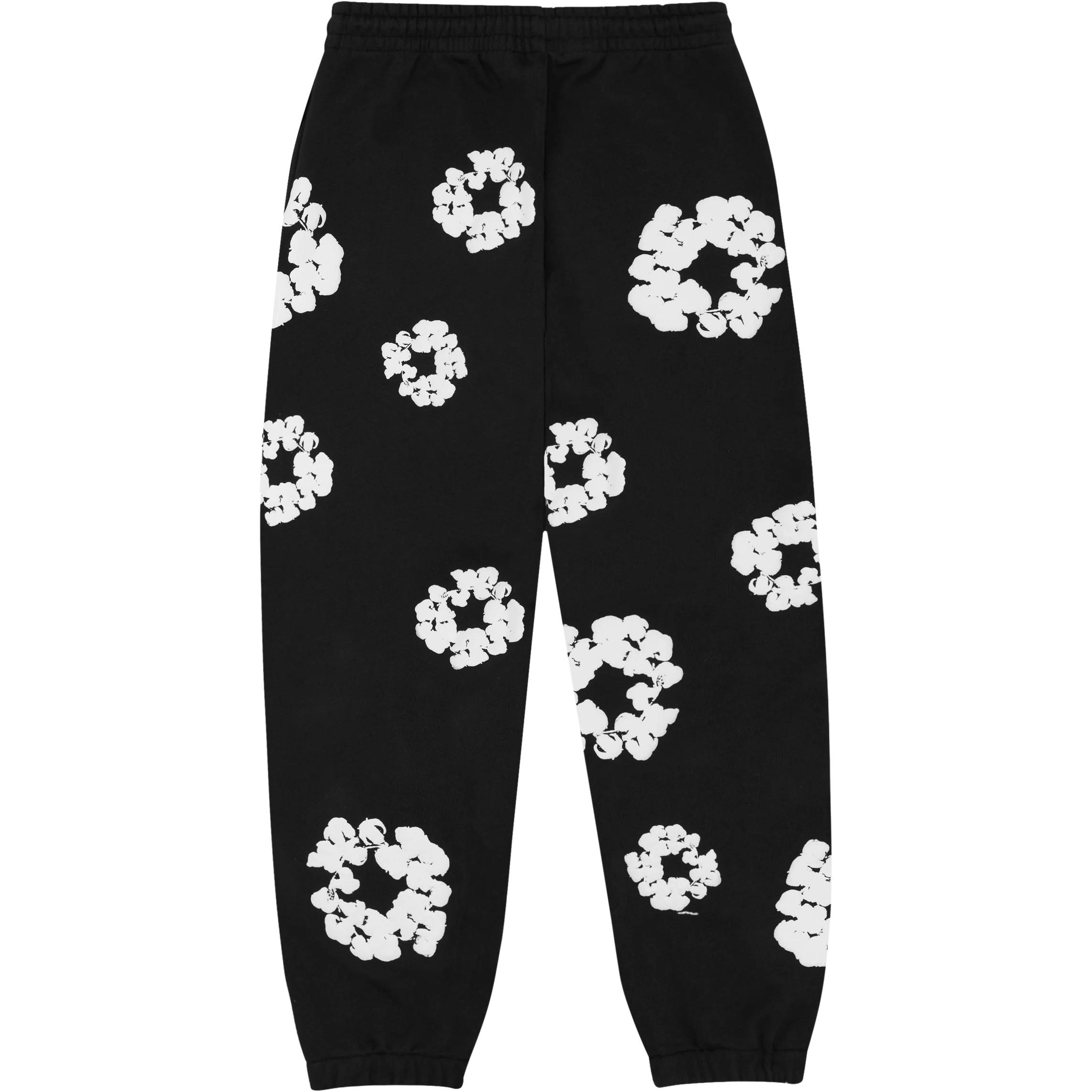CottonWreathSweatpantBlackBack.png DNM TRS – Pants Black - Image 1