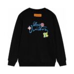 LV Sweatshirt Colorful Logo Black - Image 2