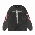 HLSTR Christ Long-Sleeve Washed Black T-Shirt