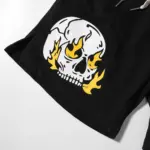 HSTR Angry Skull Print Logo Black Shorts - Image 6