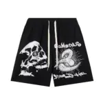 HSTR Skull 8 Print Logo Black Shorts