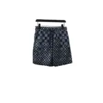 LV Checkerboard Jacquard Panel Beach Shorts Black