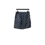 LV Checkerboard Jacquard Panel Beach Shorts Black - Image 2