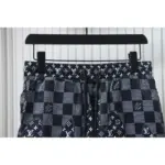 LV Checkerboard Jacquard Panel Beach Shorts Black - Image 3