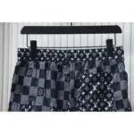 LV Checkerboard Jacquard Panel Beach Shorts Black - Image 5