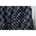 LV Checkerboard Jacquard Panel Beach Shorts Black - Image 6