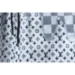 LV Checkerboard Jacquard Panel Beach Shorts White - Image 4